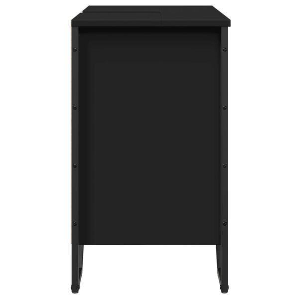 vidaXL Ντουλάπι Νιπτήρα Μπάνιου Μαύρο 60x35x60 εκ. Επεξεργασμένο Ξύλο