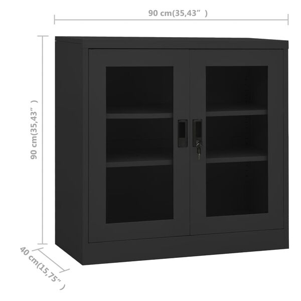 vidaXL Ντουλάπα Γραφείου Ανθρακί 90 x 40 x 90 εκ. Ατσάλινη