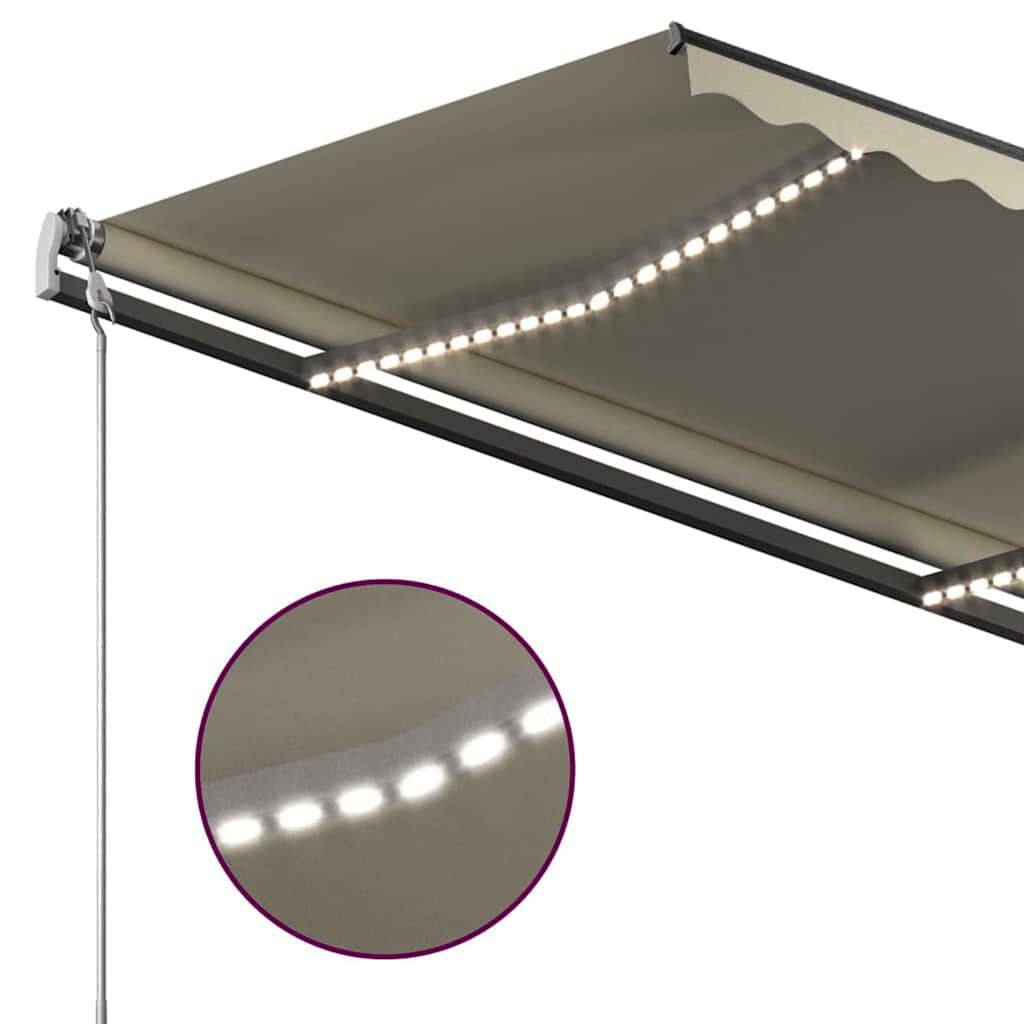 vidaXL Τέντα Αυτόματη με LED και Αισθητήρα Ανέμου Κρεμ 3 x 2,5 μ.