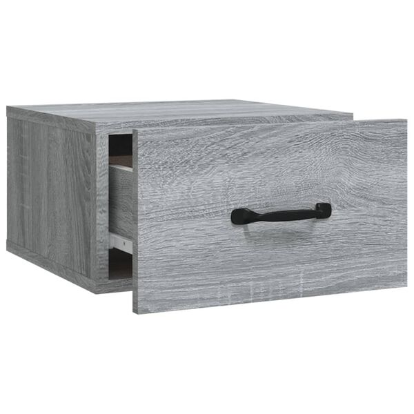 vidaXL Κομοδίνα Επιτοίχια Γκρι Sonoma 35 x 35 x 20 εκ.