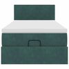 vidaXL Οθωμανικό κρεβάτι με στρώμα σκούρο πράσινο 90x190cm Velvet