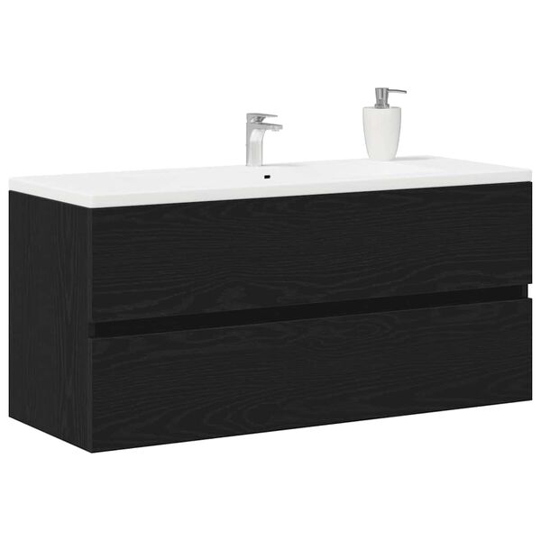 vidaXL Ντουλάπι Νιπτήρα Μαύρη Δρυς 100x38,5x45 εκ. Μοριοσανίδα