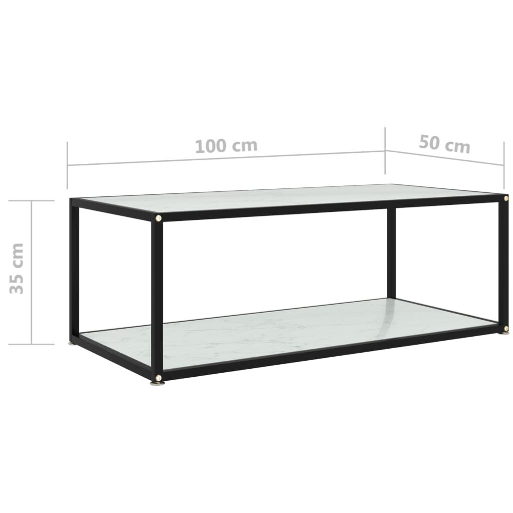 vidaXL Τραπεζάκι Σαλονιού Λευκό 100 x 50 x 35 εκ. από Ψημένο Γυαλί