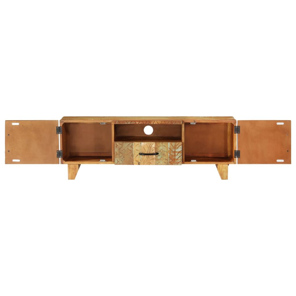vidaXL Έπιπλο TV Σκαλισμένο στο Χέρι 120x30x40 εκ. Μασίφ Ανακυκλ. Ξύλο