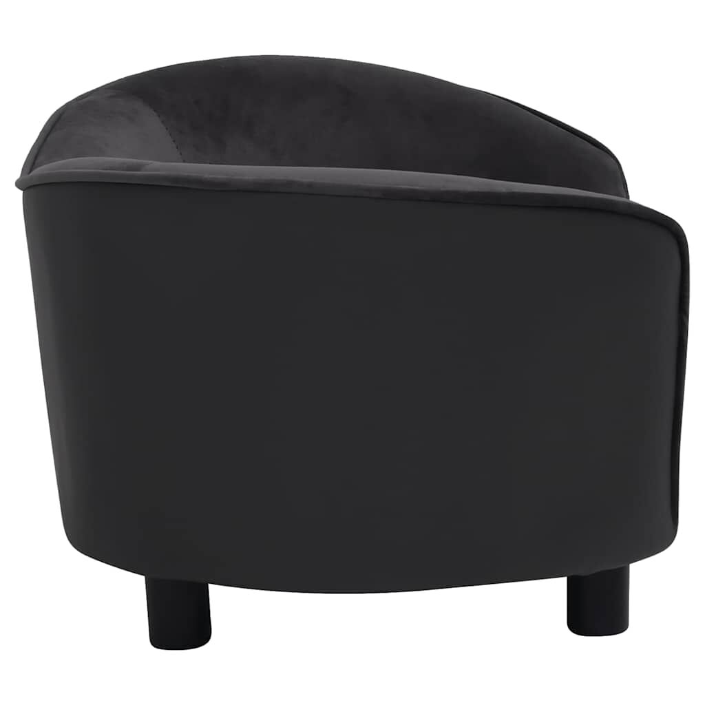 vidaXL Καναπές-Κρεβάτι Σκύλου Μαύρος 69x49x40εκ. Βελουτέ/Συνθετ. Δέρμα