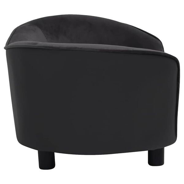 vidaXL Καναπές-Κρεβάτι Σκύλου Μαύρος 69x49x40εκ. Βελουτέ/Συνθετ. Δέρμα