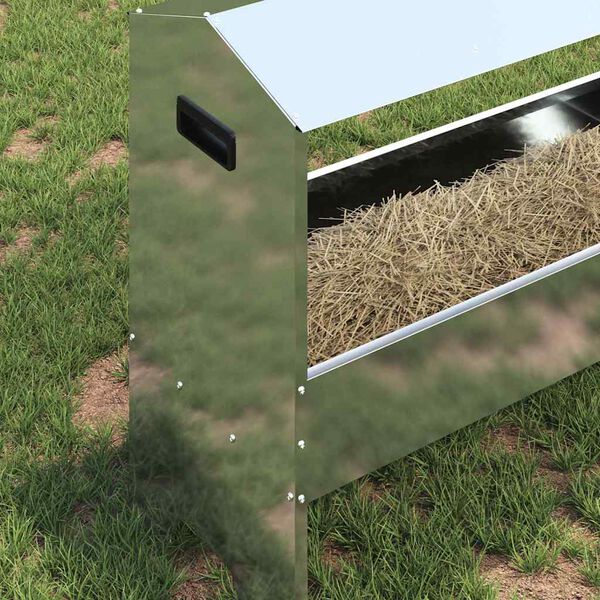 vidaXL Ταΐστρα για ζώα Ασημί 79 x 35 x 62 εκ. Επικαλυμμένος Χάλυβας