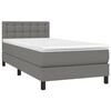 vidaXL Κρεβάτι Boxspring με Στρώμα Σκούρο Γκρι 100x200 εκ. Υφασμάτινο