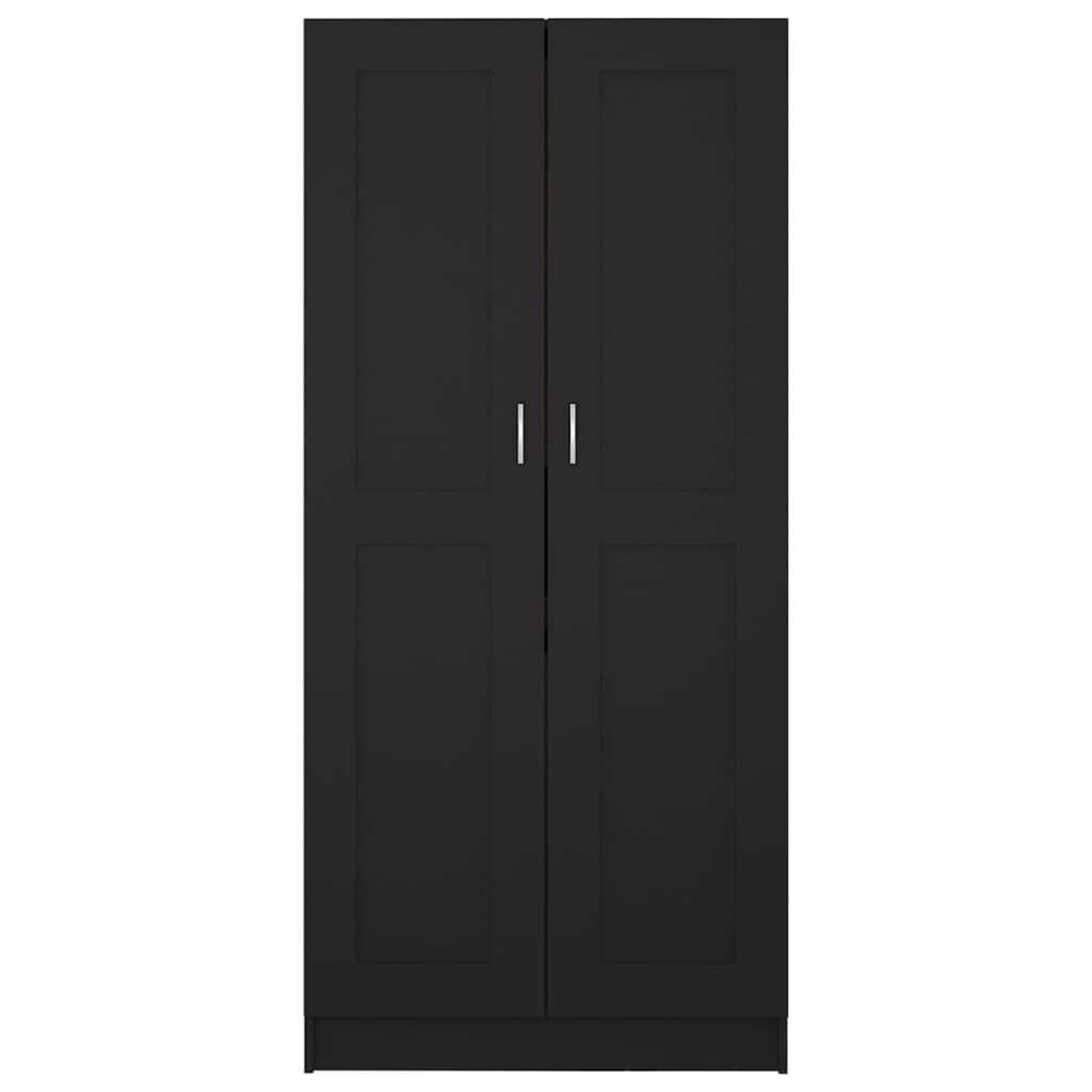 vidaXL Ντουλάπα Μαύρη 85,2 x 51,5 x 180 εκ. από Επεξ. Ξύλο