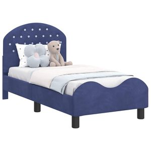 vidaXL Κρεβατική βάση για παιδιά με προσκέφαλο Μπλε Αστυνομίας