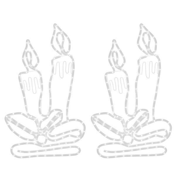 vidaXL Χριστουγεννιάτικες Φιγούρες Κεριά 2 τεμ. με 144 LED 70 x 42 εκ.