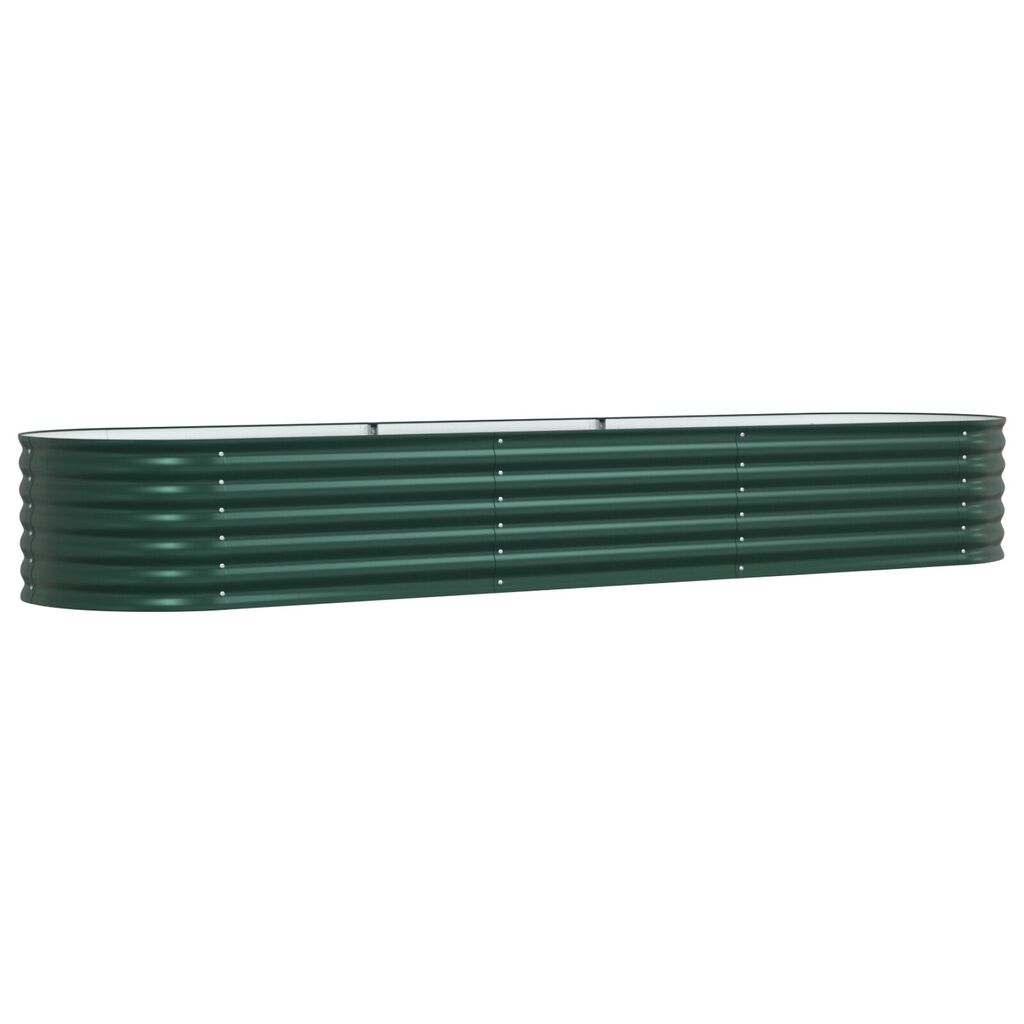 vidaXL Υψωμένο Κρεβάτι Κήπου Πράσινο 320x80x44 εκ. Γαλβανισμένο Ατσάλι