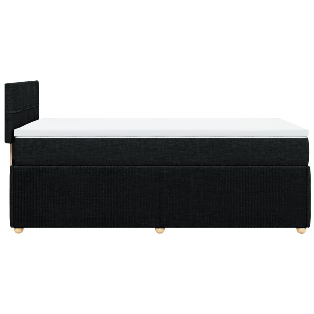 vidaXL Κρεβάτι Boxspring με Στρώμα Μαύρο 100 x 200 εκ. Υφασμάτινο