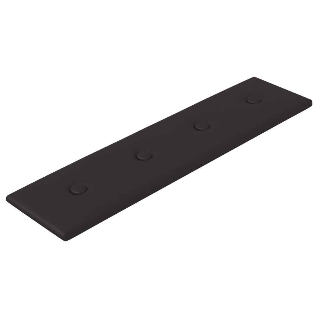 vidaXL Πάνελ Τοίχου 12 τεμ. Μαύρα 60x15 εκ. 1,08 μ² Συνθετικό Δέρμα