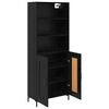 vidaXL Highboard &Mu;&alpha;ύ&rho;&eta; &Omicron;&xi;&upsilon;ά 69,5 x 34 x 180 &epsilon;&kappa;. &Epsilon;&pi;&epsilon;&xi;&epsilon;&rho;&gamma;&alpha;&sigma;&mu;έ&nu;&omicron; &xi;ύ&lambda;&omicron;