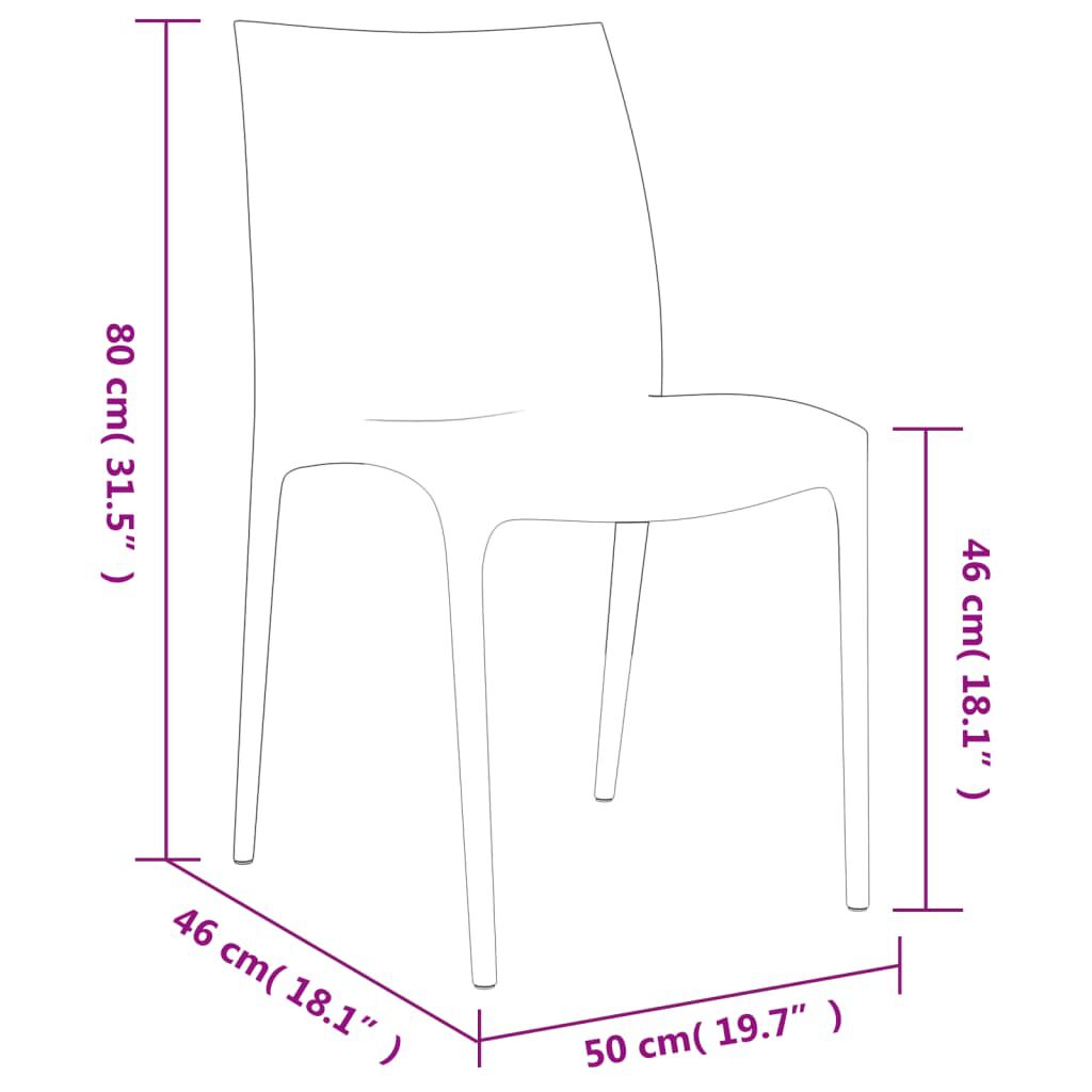 vidaXL Καρέκλες Κήπου 2 τεμ. Ανθρακί 50x46x80 εκ. από Πολυπροπυλένιο
