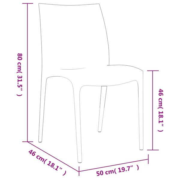 vidaXL Καρέκλες Κήπου 2 τεμ. Ανθρακί 50x46x80 εκ. από Πολυπροπυλένιο