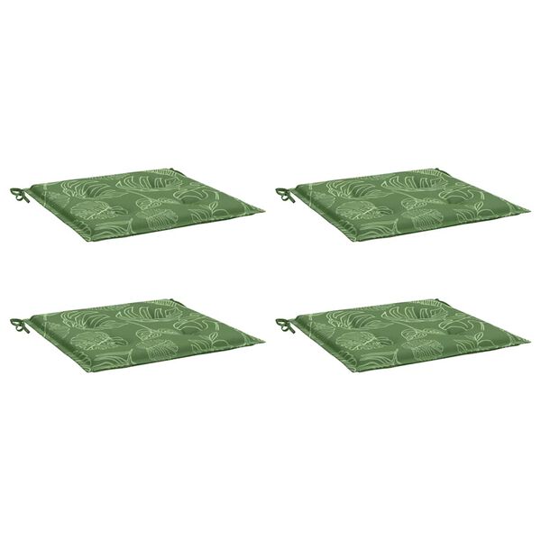 vidaXL Μαξιλάρια Καρέκλας 4 τεμ. Σχέδιο Φύλλων 40x40x4 εκ. Υφασμάτινα