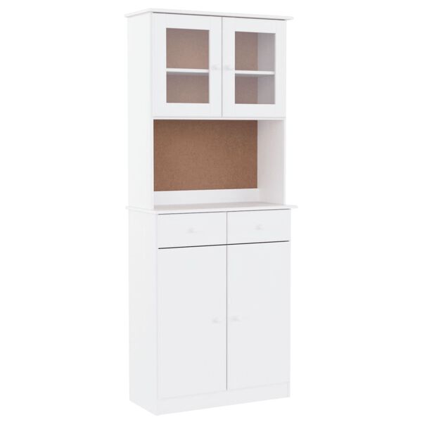 vidaXL Ντουλάπι ALTA Λευκό 77 x 35 x 188 εκ. από Μασίφ Ξύλο Πεύκου