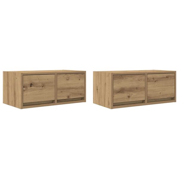 vidaXL Έπιπλα Τηλεόρασης 2 τεμ. 60x31x25,5 εκ. Επεξεργασμένο Ξύλο