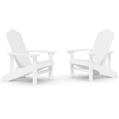 vidaXL Καρέκλες Κήπου Adirondack 2 τεμ. Λευκές από HDPE