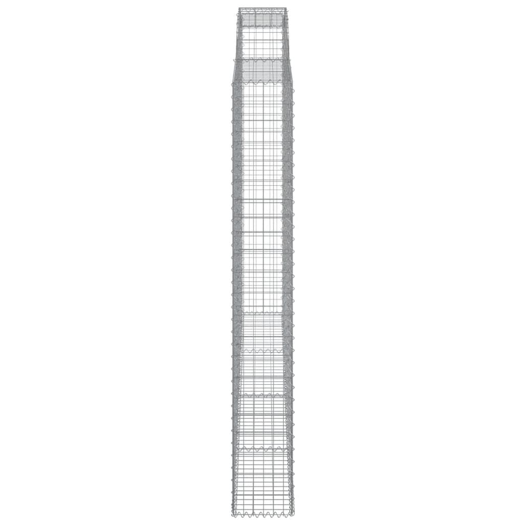 vidaXL Συρματοκιβώτια Τοξωτά 2 τεμ. 300x30x220/240 εκ. Γαλβαν. Ατσάλι