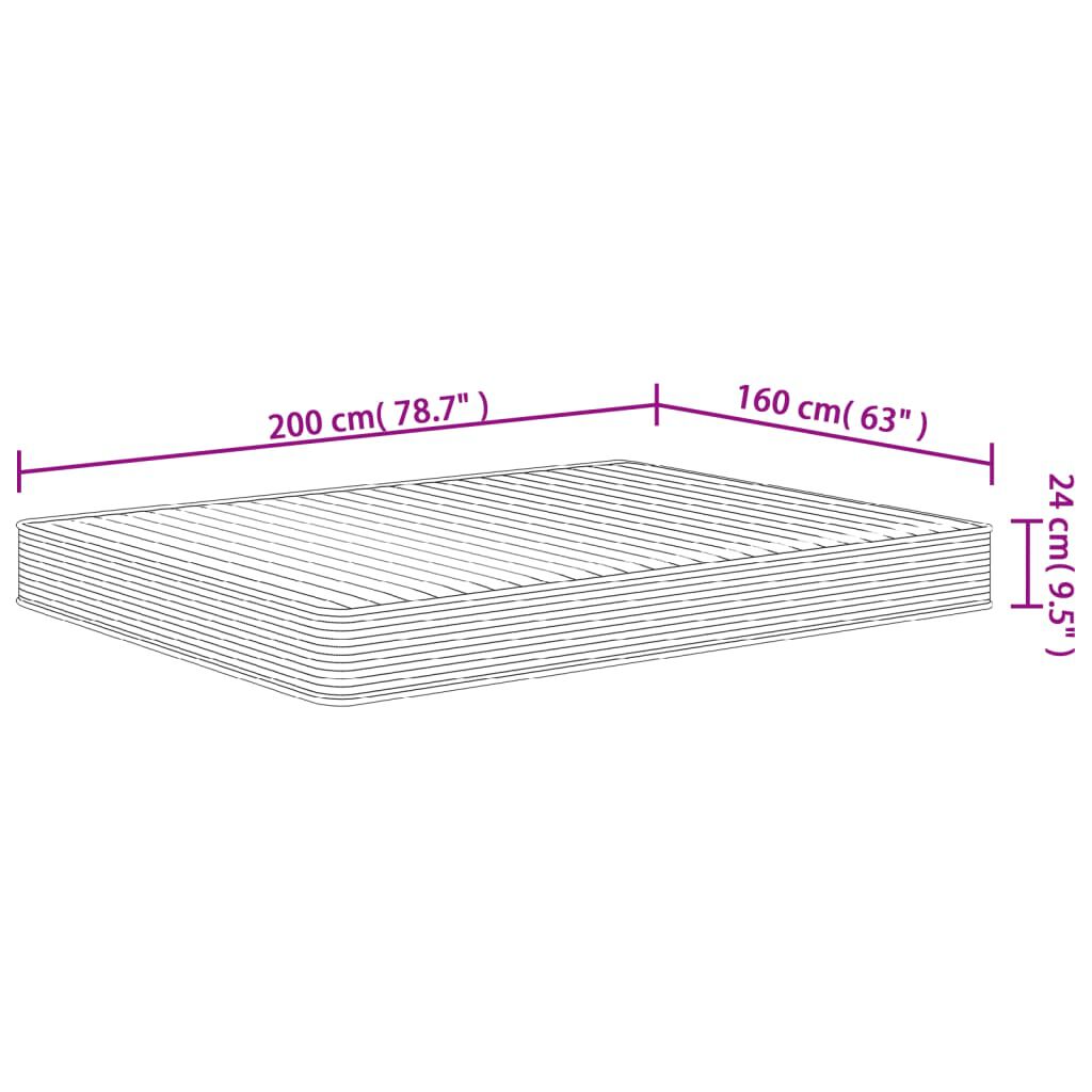 vidaXL Στρώμα Αφρού Medium Soft 160x200 εκ.