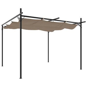 vidaXL &Pi;έ&rho;&gamma;&kappa;&omicron;&lambda;&alpha; &mu;&epsilon; &Pi;&tau;&upsilon;&sigma;&sigma;ό&mu;&epsilon;&nu;&eta; &Omicron;&rho;&omicron;&phi;ή Taupe 295 x 292 x 230 &epsilon;&kappa;.