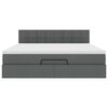 vidaXL Οθωμανικό κρεβάτι με στρώμα & LEDs Σκούρο γκρι 160x200cm ύφασμα