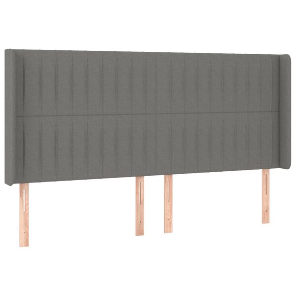 vidaXL Κεφαλάρι με Πτερύγια Σκούρο Γκρι 163x16x118/128 εκ. Υφασμάτινο