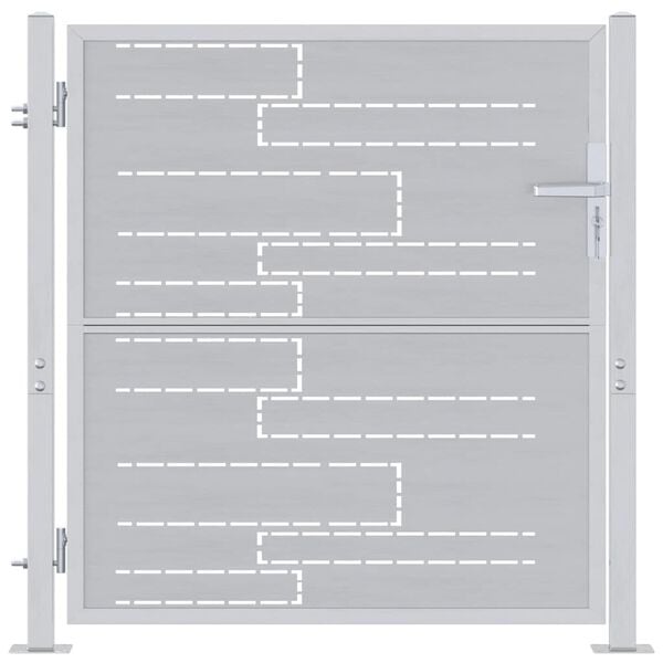 vidaXL Πύλη Κήπου με κλειδαριά Ασημί 96 x 100 cm Ανοξείδωτο ατσάλι