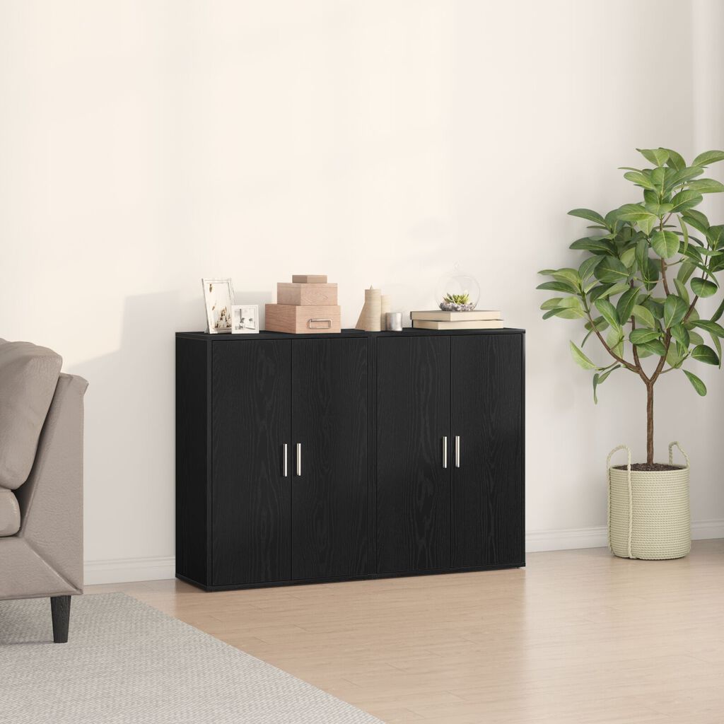 vidaXL Μπουφέδες 2 τμχ Μαύρο Δρύς 60x31x84 εκ Επεξεργασμένο Ξύλο