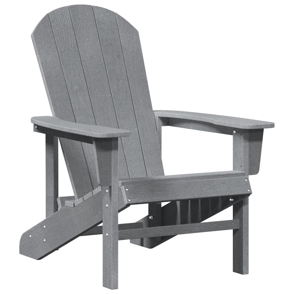 vidaXL Καρέκλα Adirondack Ανοιχτό γκρι 74x82x91 cm HDPE
