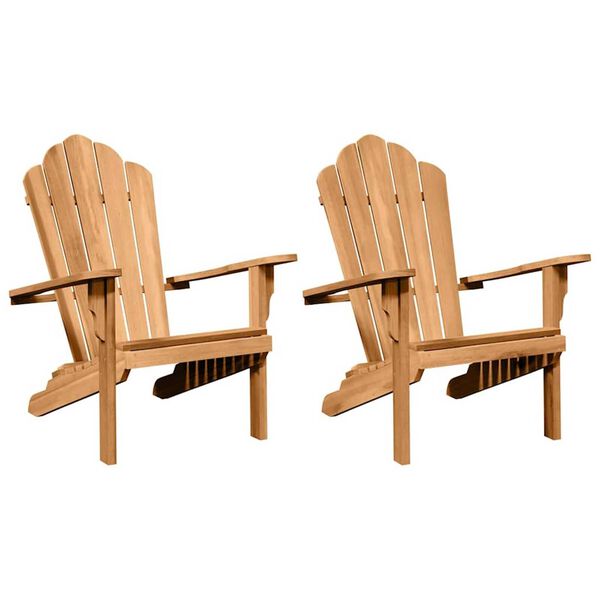 vidaXL Κήπος Καρέκλες Adirondack 2 pcs Καφέ 77 x 78 x 95 εκ
