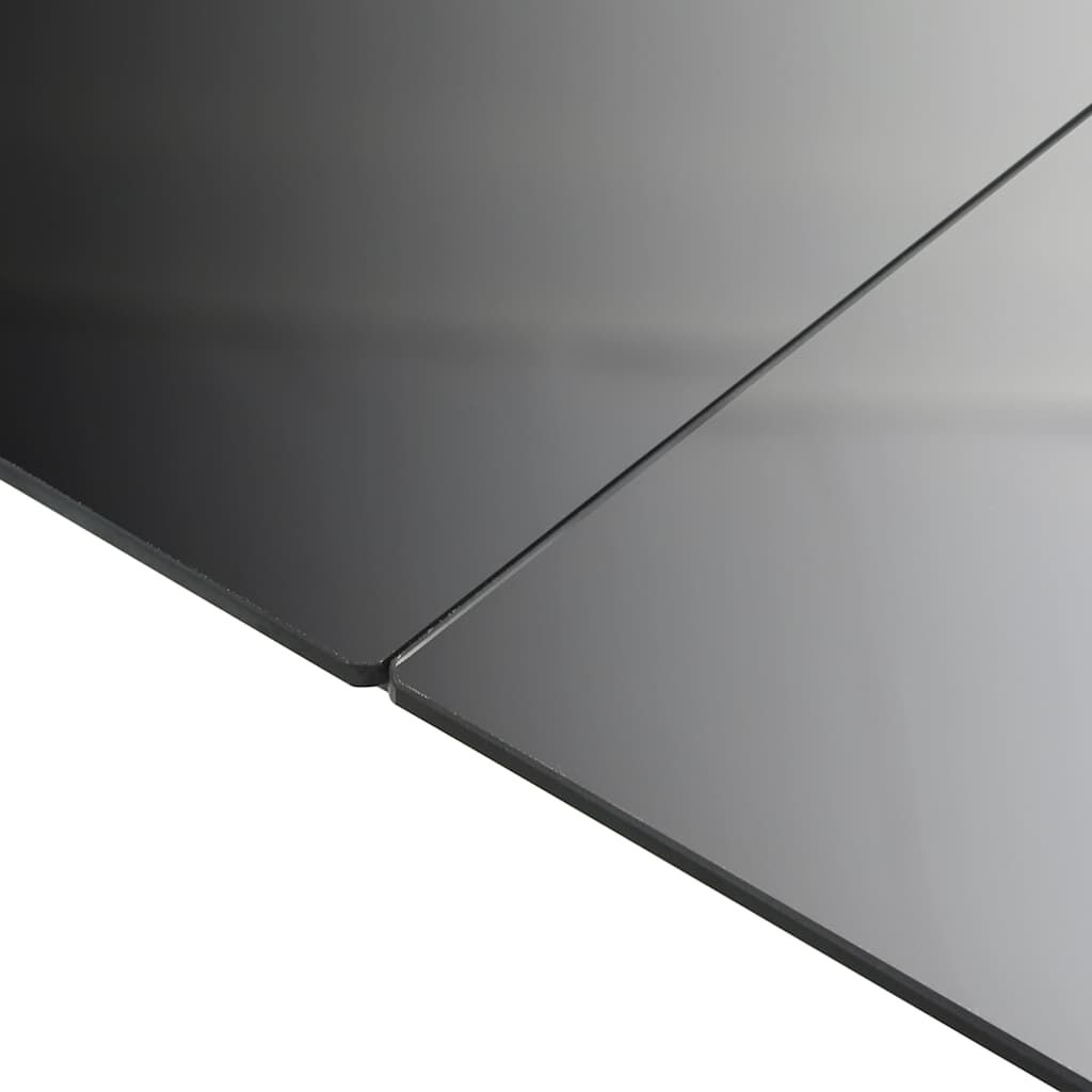 vidaXL Τραπέζι Κήπου Μαύρο 190 x 90 x 74 εκ. από Αλουμίνιο / Γυαλί