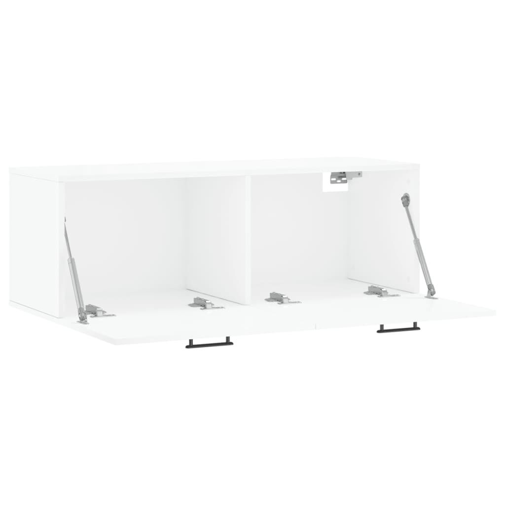vidaXL Ντουλάπι Τοίχου Γυαλ. Λευκό 100 x 36,5 x 35 εκ. Επεξεργ. Ξύλο