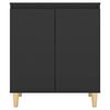 vidaXL Μπουφές Μαύρος 60 x 35 x 70 εκ. από Επεξ. Ξύλο με Ξύλινα Πόδια