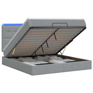 vidaXL &Kappa;&rho;&epsilon;&beta;ά&tau;&iota; Ottoman &mu;&epsilon; &Sigma;&tau;&rho;ώ&mu;&alpha; &kappa;&alpha;&iota; LED &Alpha;&nu;&omicron;&iota;&chi;&tau;ό &gamma;&kappa;&rho;&iota; 160 x 200 cm