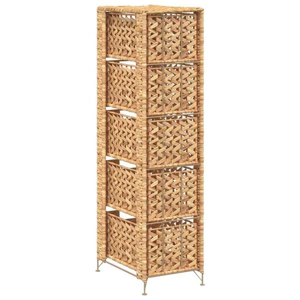 vidaXL Συρταριέρα με 5 Καλάθια 25,5x37x100 εκ. από Υάκινθο του Νερού