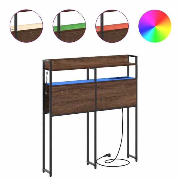 vidaXL Κεφαλάρι Αποθήκης με ράφι Καφέ δρυς 75 cm Επεξεργασμένο ξύλο