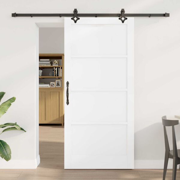 vidaXL Σετ Συρόμενης Πόρτας ORKDAL Λευκό και μαύρο 93 x 202 cm