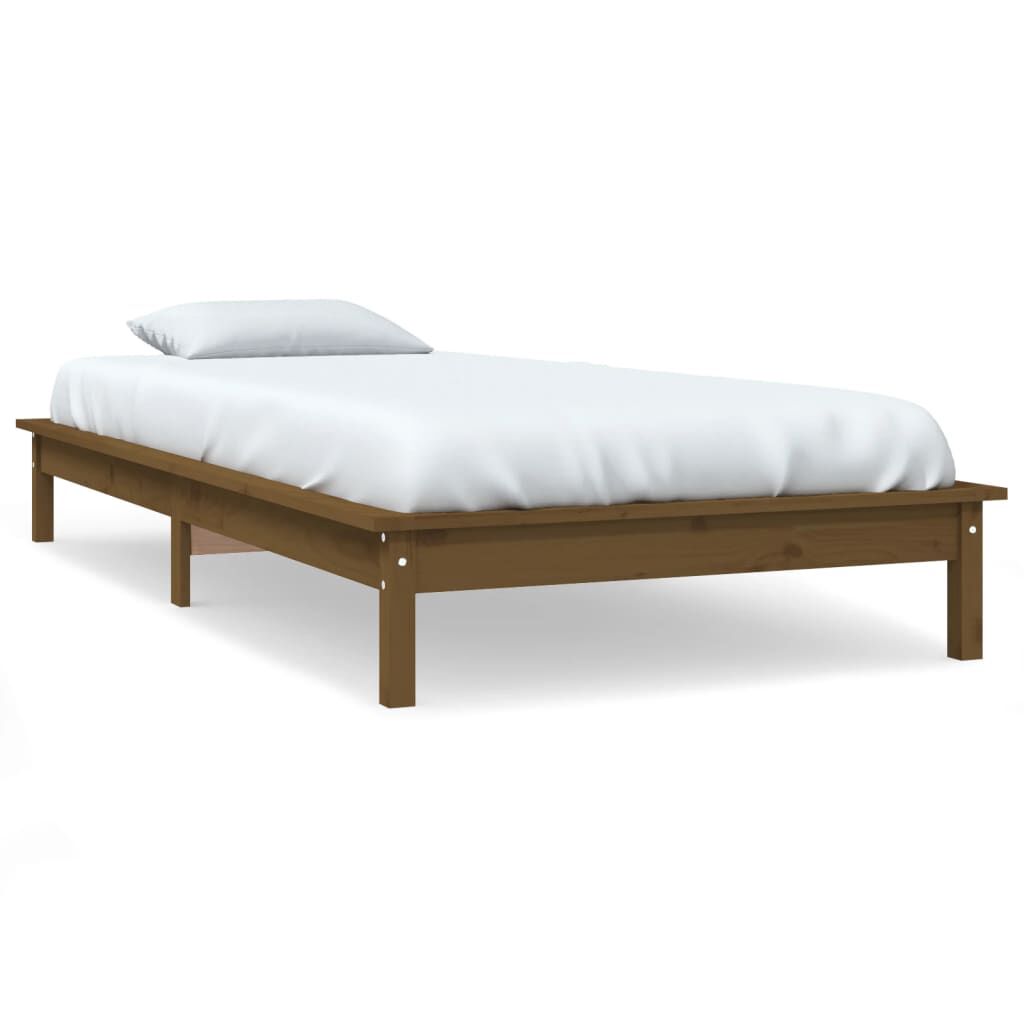 vidaXL Πλαίσιο Κρεβατιού Μελί 75x190 εκ. Ξύλο Πεύκου Small Single