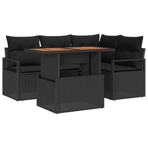 vidaXL &Sigma;&epsilon;&tau; &Kappa;&alpha;&nu;&alpha;&pi;έ &Kappa;ή&pi;&omicron;&upsilon; &mu;&epsilon; &alpha;&pi;&omicron;&theta;ή&kappa;&epsilon;&upsilon;&sigma;&eta; 5 pcs &Mu;&alpha;ύ&rho;&omicron; &Pi;&omicron;&lambda;&upsilon; &rho;ά&tau;&alpha;&nu;