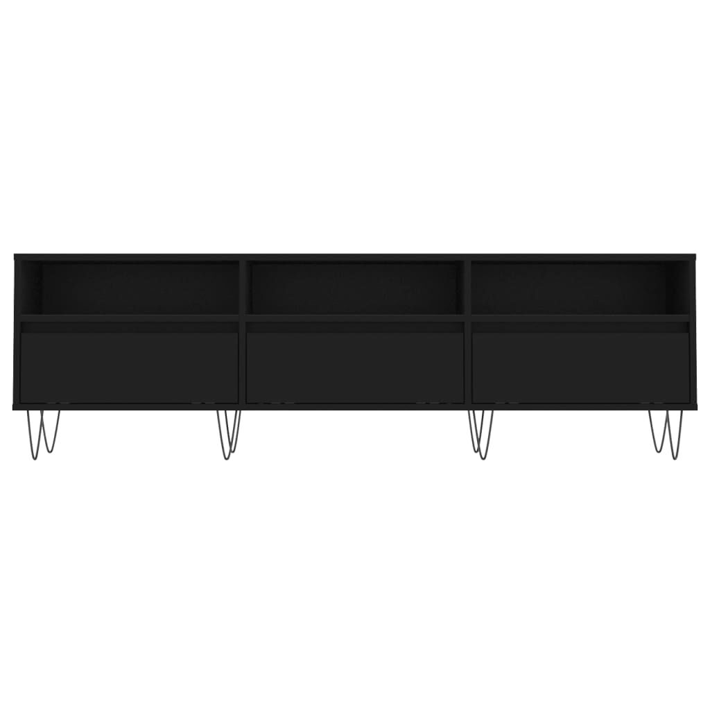 vidaXL Έπιπλο Τηλεόρασης Μαύρο 150x30x44,5 εκ. Επεξεργασμένο Ξύλο