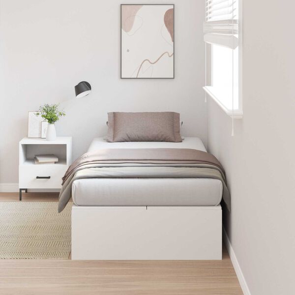 vidaXL Κρεβάτι αποθήκευσης Λευκό 75x190 cm