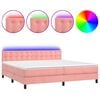 vidaXL &Kappa;&rho;&epsilon;&beta;ά&tau;&iota; Boxspring &mu;&epsilon; &Sigma;&tau;&rho;ώ&mu;&alpha; & LED &Rho;&omicron;&zeta; 200x200 &epsilon;&kappa;. &Beta;&epsilon;&lambda;&omicron;ύ&delta;&iota;&nu;&omicron;
