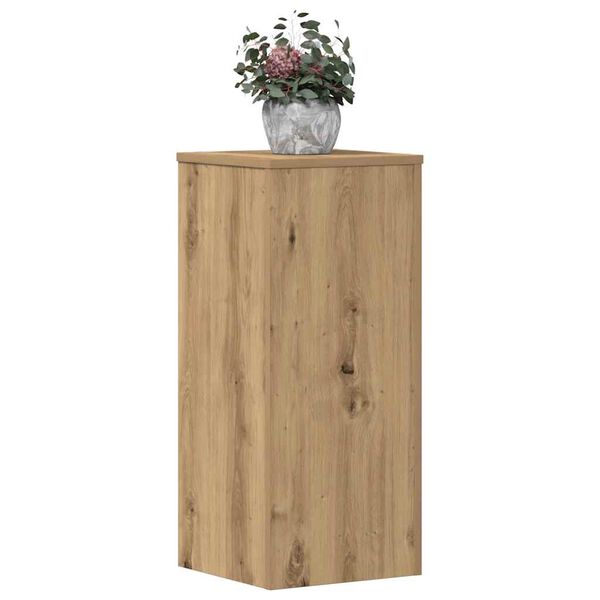 vidaXL Βάσεις Φυτών 2 τεμ. Αρτισιανή Δρυς 30x30x70 εκ. Επεξ. Ξύλο