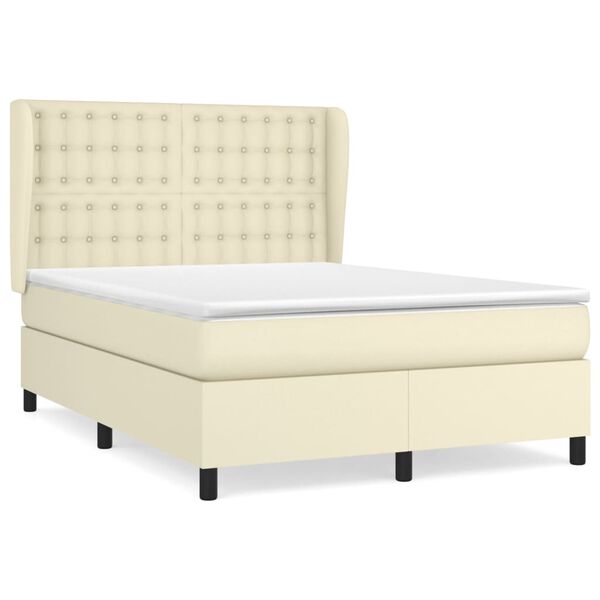 vidaXL &Kappa;&rho;&epsilon;&beta;ά&tau;&iota; Boxspring &mu;&epsilon; &Sigma;&tau;&rho;ώ&mu;&alpha; &Kappa;&rho;&epsilon;&mu; 140x200&epsilon;&kappa;. &alpha;&pi;ό &Sigma;&upsilon;&nu;&theta;&epsilon;&tau;&iota;&kappa;ό &Delta;έ&rho;&mu;&alpha;