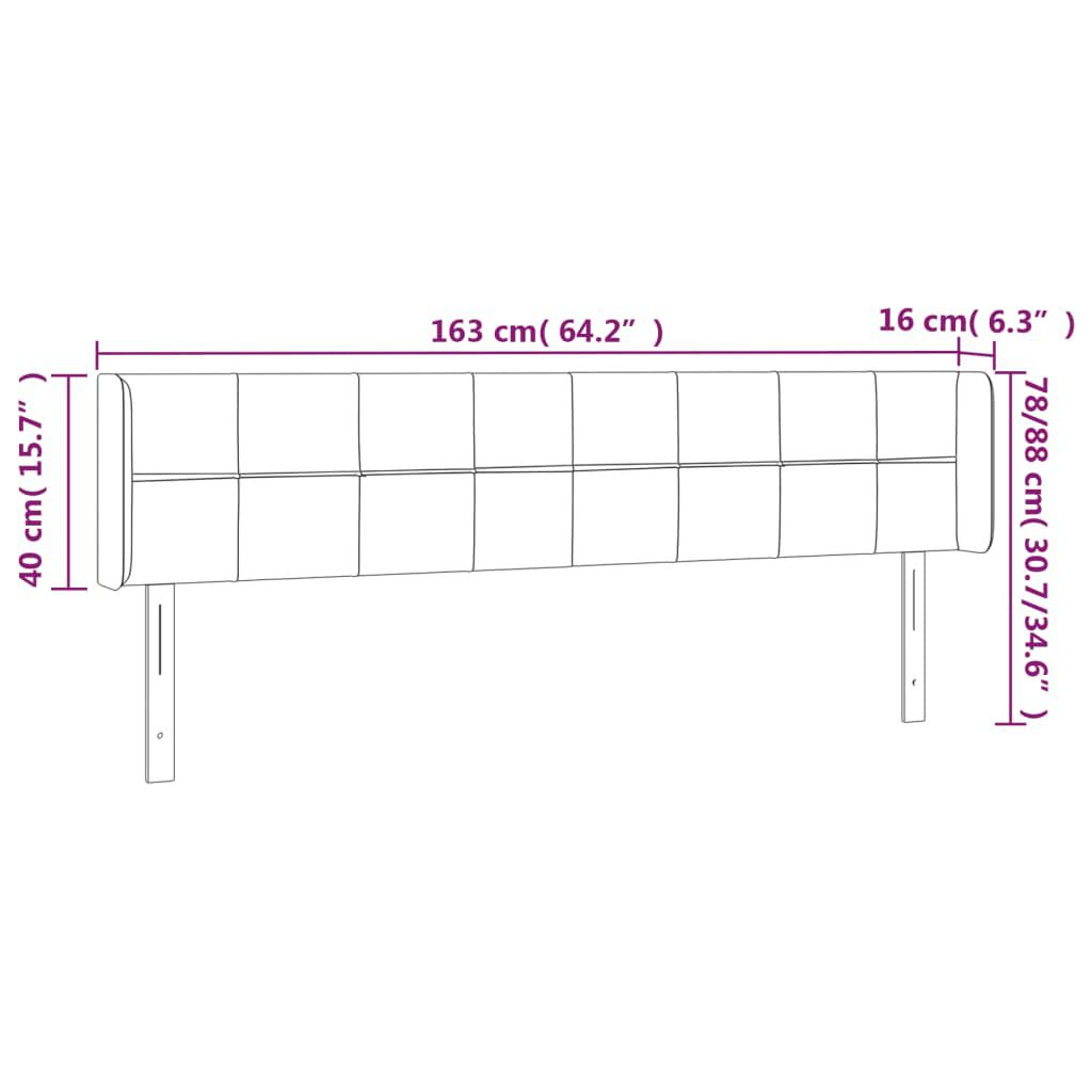 vidaXL Κεφαλάρι με Πτερύγια Σκούρο Πράσινο 163x16x78/88 εκ. Βελούδινο