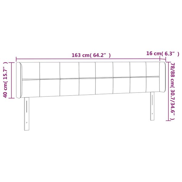 vidaXL Κεφαλάρι με Πτερύγια Σκούρο Πράσινο 163x16x78/88 εκ. Βελούδινο